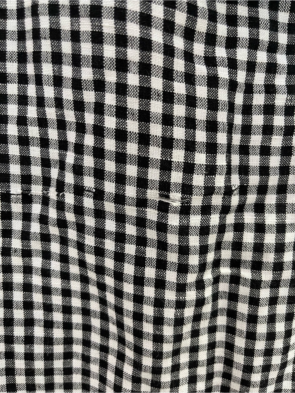 Tommy Bahama Gingham OTS Dress Black White Linen Blend NWT Size L — Minor Flaw - Picture 6 of 6
